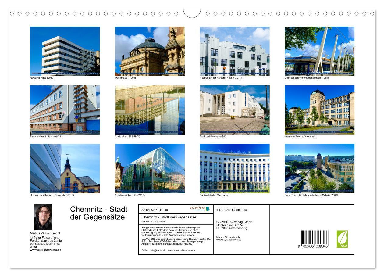 Bild: 9783435389346 | Chemnitz - Stadt der Gegensätze (Wandkalender 2025 DIN A3 quer),...