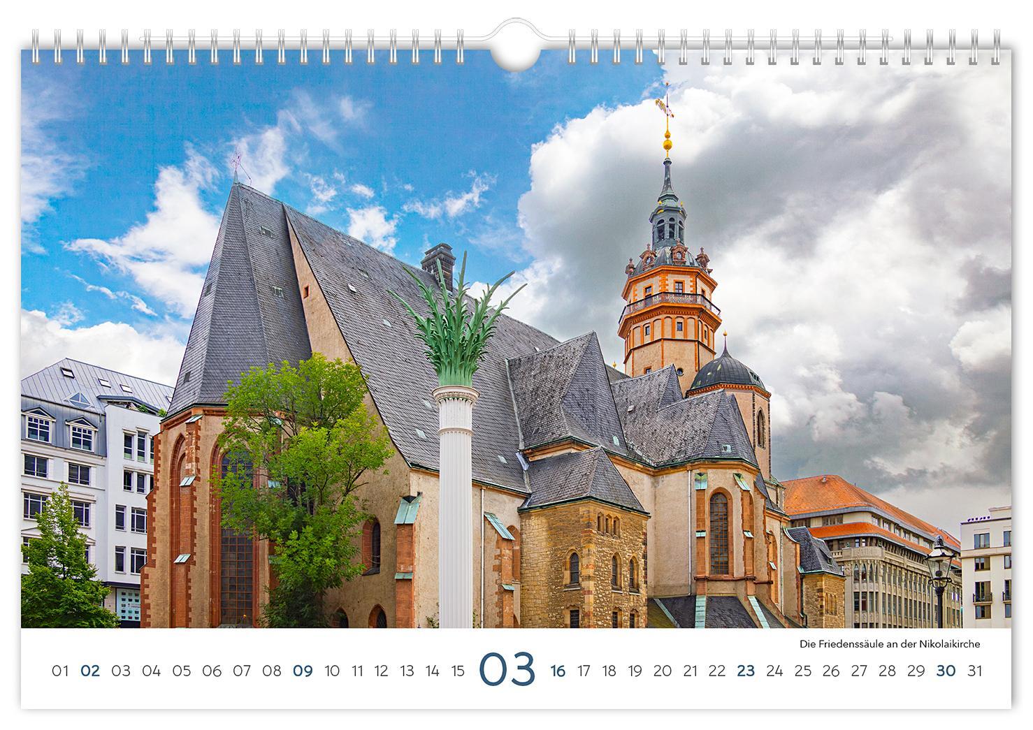 Bild: 9783910680685 | Kalender Leipzig 2025 | 30 x 20 cm weißes Kalendarium | Peter Schubert