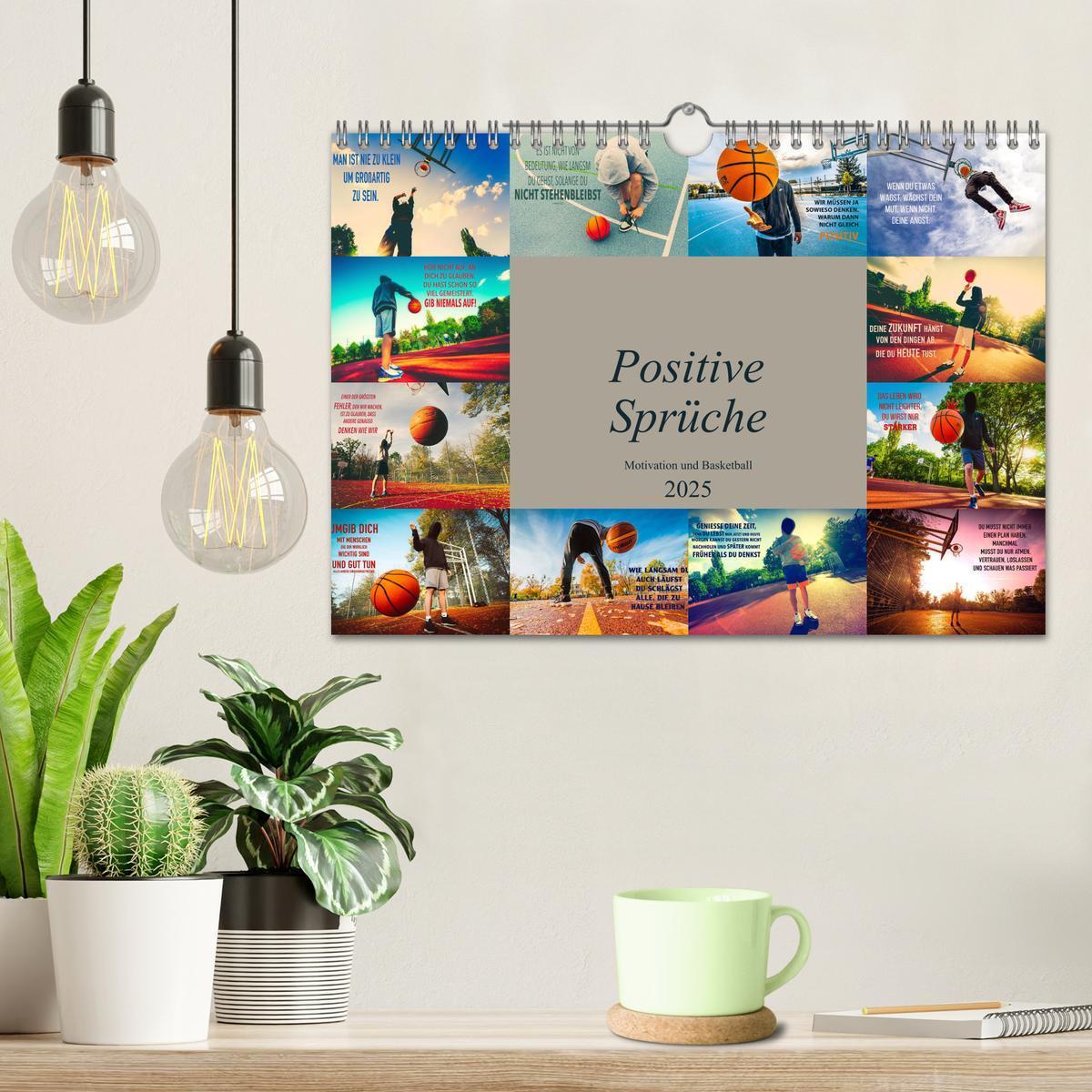 Bild: 9783435123377 | Positive Sprüche - Motivation und Basketball (Wandkalender 2025 DIN...