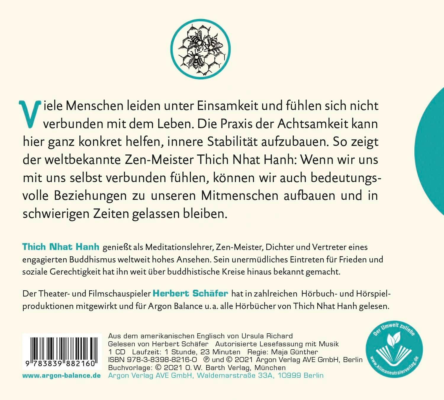 Rückseite: 9783839882160 | Einfach miteinander | Thich Nhat Hanh | Audio-CD | 83 Min. | Deutsch