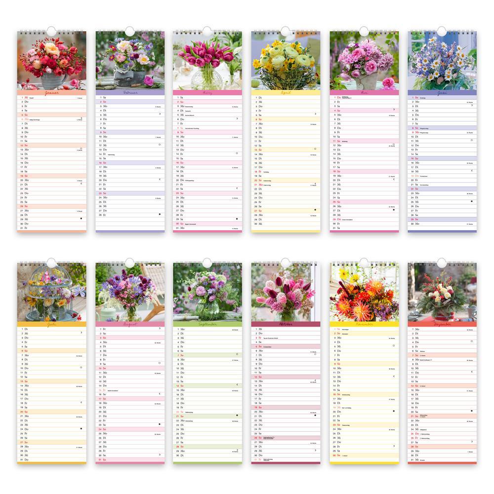 Bild: 9783988022455 | Trötsch Notizkalender mit Stift Hochformat Blumen 2025 | KG | Kalender