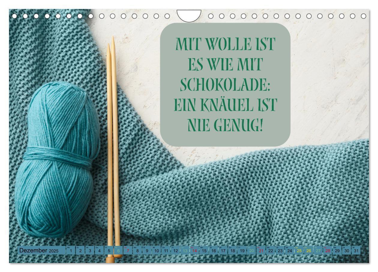 Bild: 9783383933479 | WOLLE Stricken ist eine Passion (Wandkalender 2025 DIN A4 quer),...