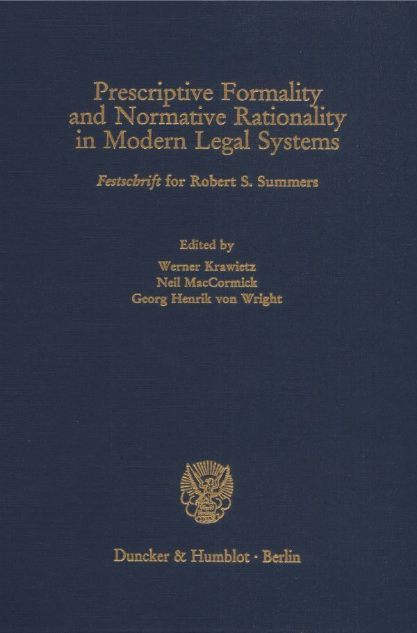 Cover: 9783428078950 | Prescriptive Formality and Normative Rationality in Modern Legal...