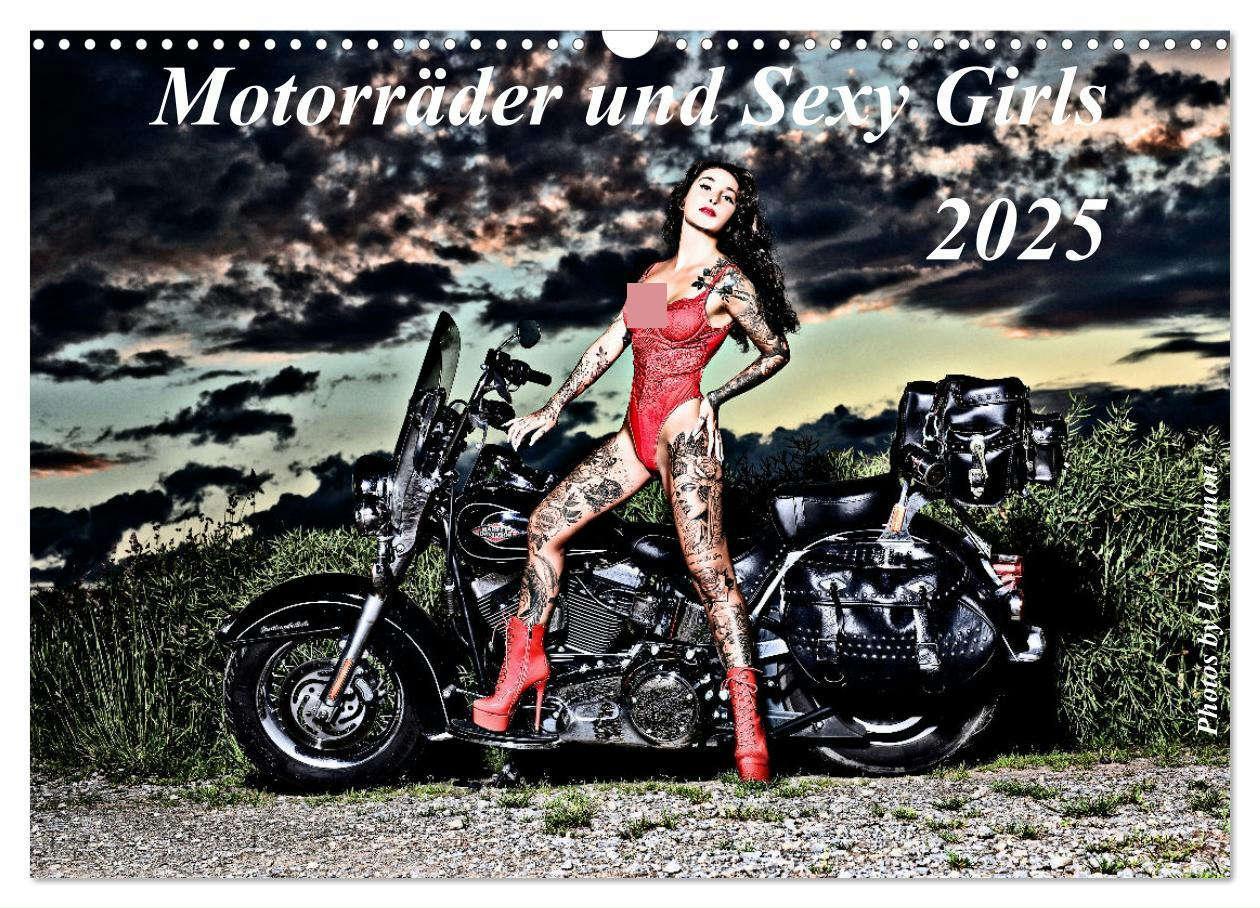 Cover: 9783457142073 | Motorräder und Sexy Girls (Wandkalender 2025 DIN A3 quer), CALVENDO...