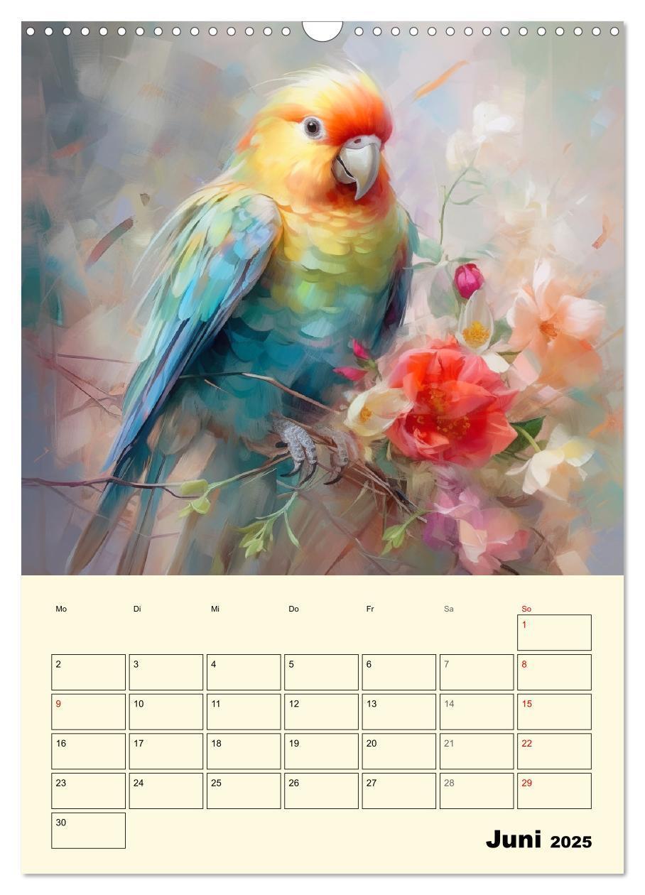 Bild: 9783435868353 | Bunte Vögel. Bezaubernde Papageien-Aquarelle (Wandkalender 2025 DIN...