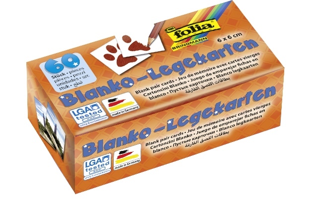 Cover: 4001868023114 | Folia Blanko-Legekarten, 6x6cm, 60 Karten, weiß | 2311 | 2023 | Folia