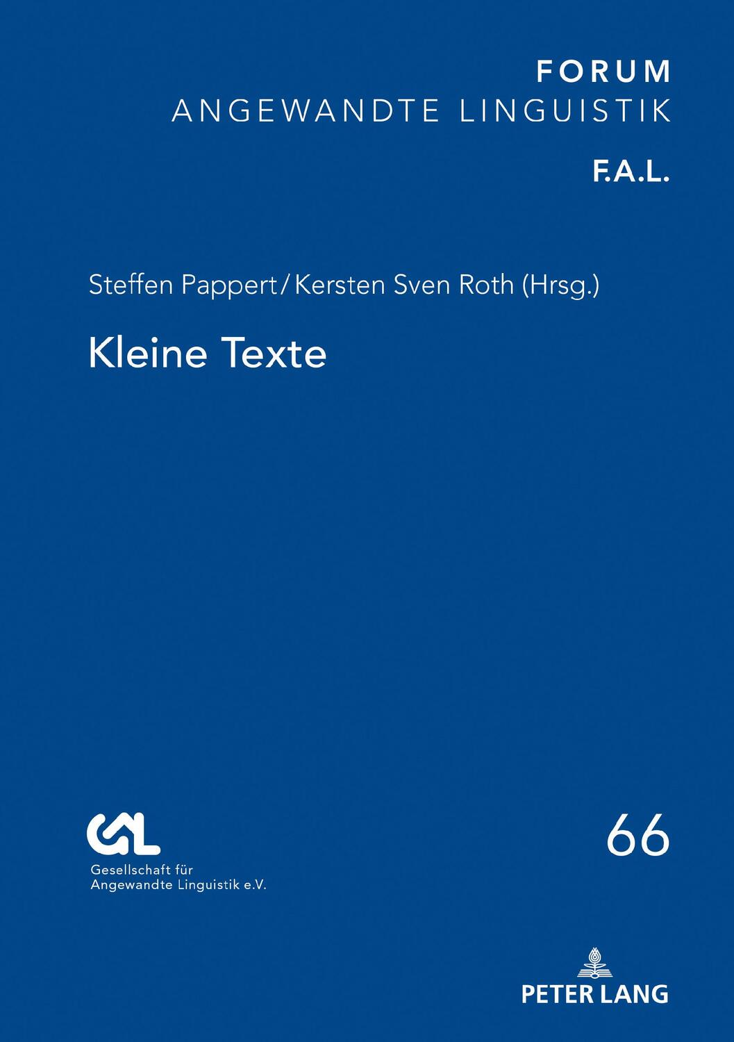Cover: 9783631812471 | Kleine Texte | Kersten Sven Roth (u. a.) | Buch | Deutsch | 2021