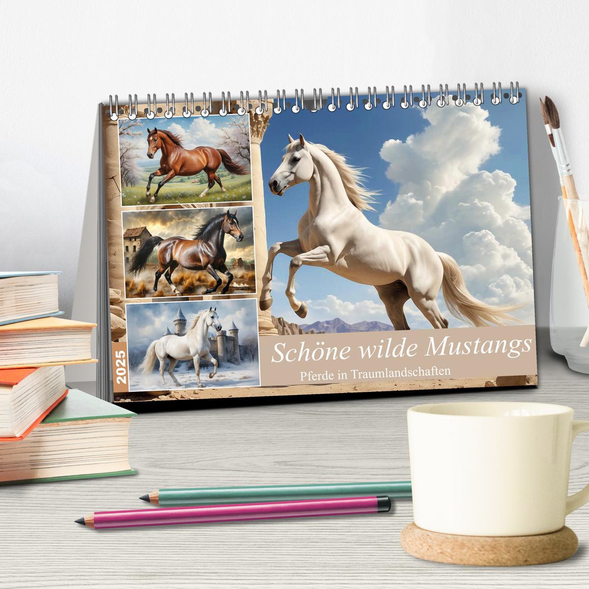 Bild: 9783457171042 | Schöne wilde Mustangs (Tischkalender 2025 DIN A5 quer), CALVENDO...