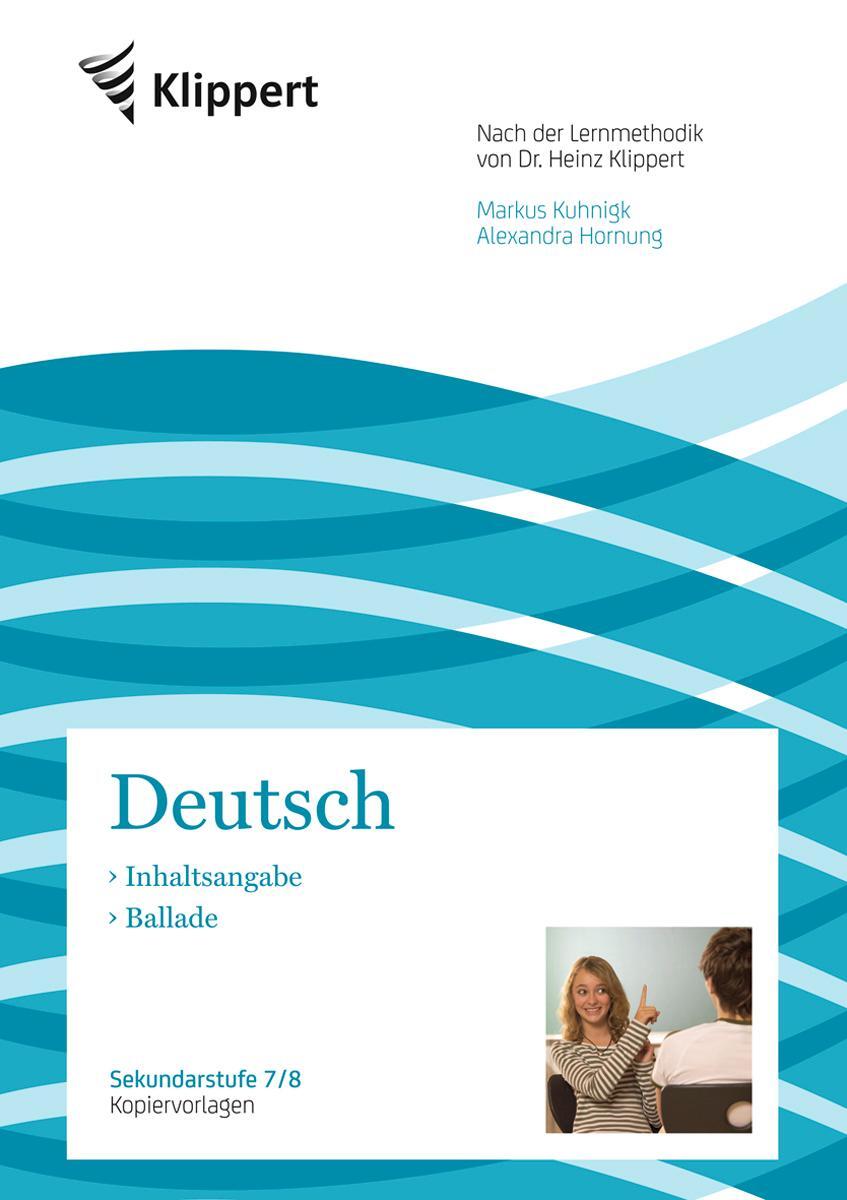 Cover: 9783403092230 | Inhaltsangabe - Ballade | Markus Kuhnigk (u. a.) | Broschüre | Deutsch