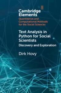 Cover: 9781108819824 | Text Analysis in Python for Social Scientists | Dirk Hovy | Buch