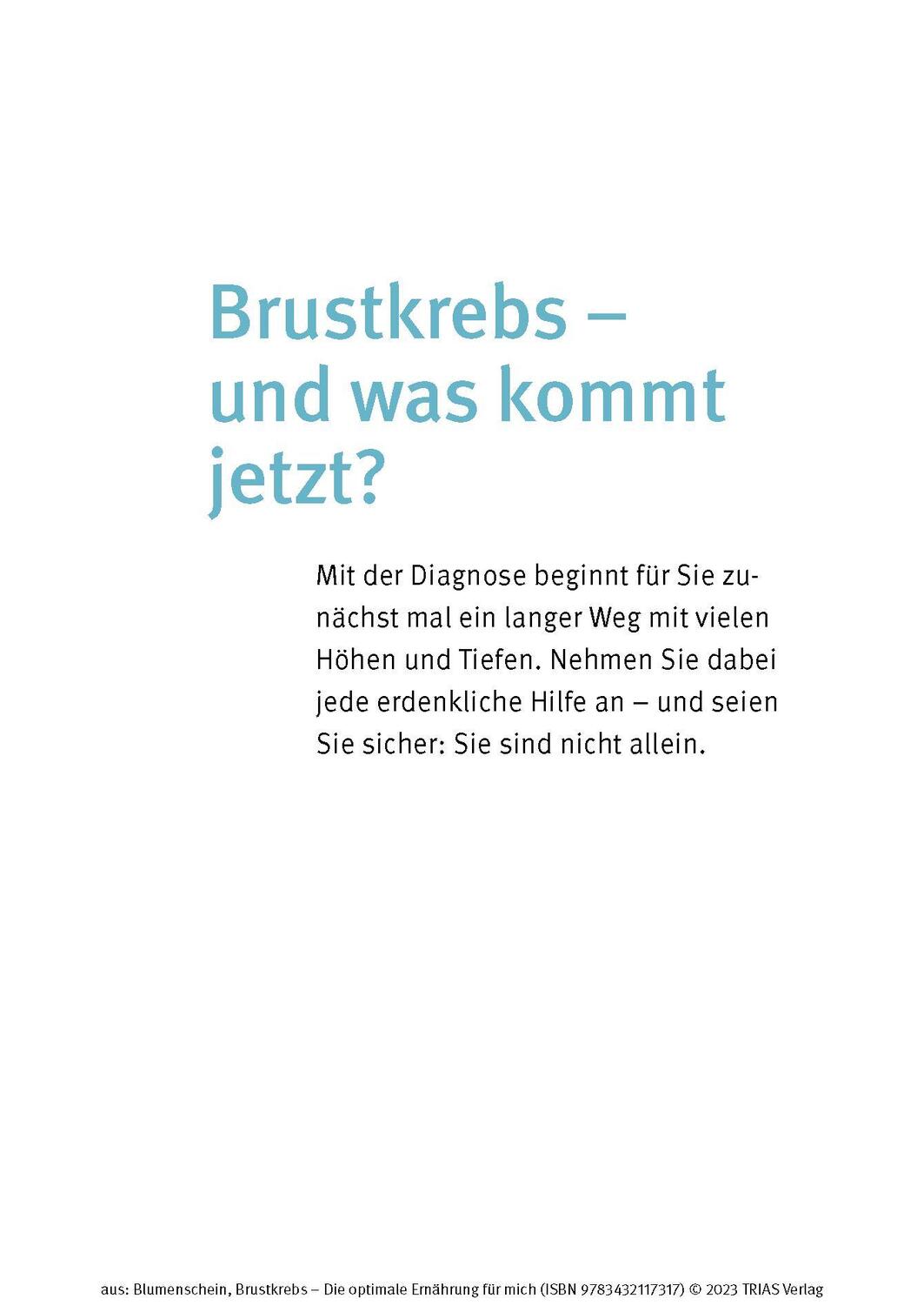 Bild: 9783432117317 | Brustkrebs - Die optimale Ernährung für mich | Birgit Blumenschein