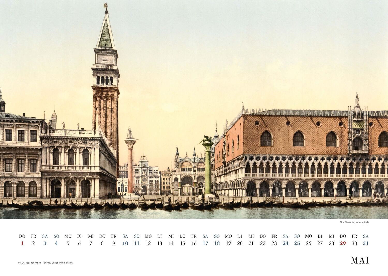 Bild: 9783968491585 | Venedig in alten Ansichten. Wandkalender 2025 | Photochrom-Aufnahmen