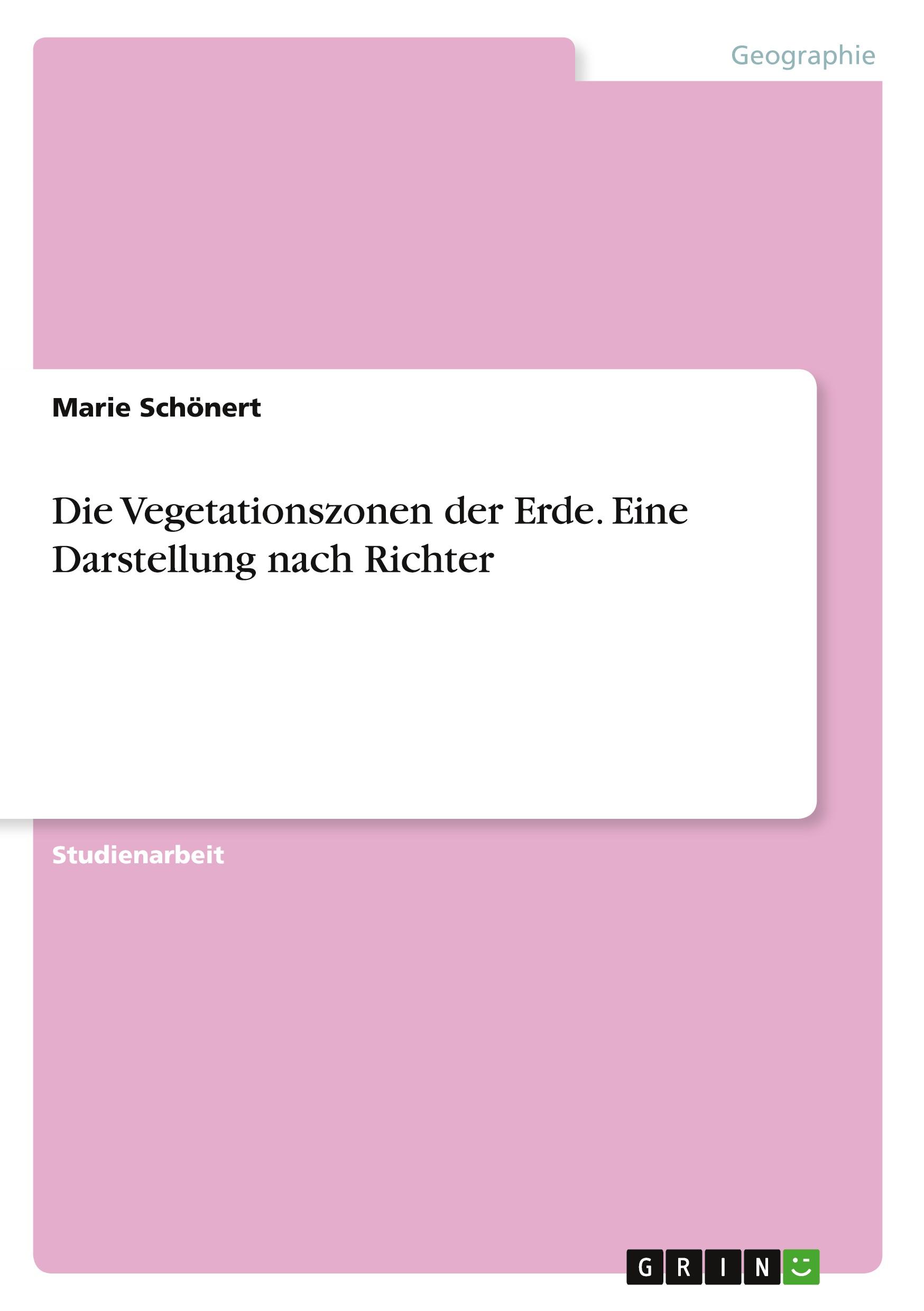 Cover: 9783346048295 | Die Vegetationszonen der Erde. Eine Darstellung nach Richter | Buch