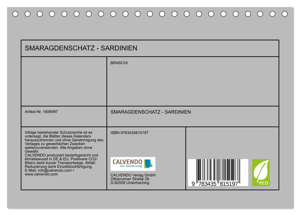 Bild: 9783435815197 | SMARAGDENSCHATZ - SARDINIEN (Tischkalender 2025 DIN A5 quer),...