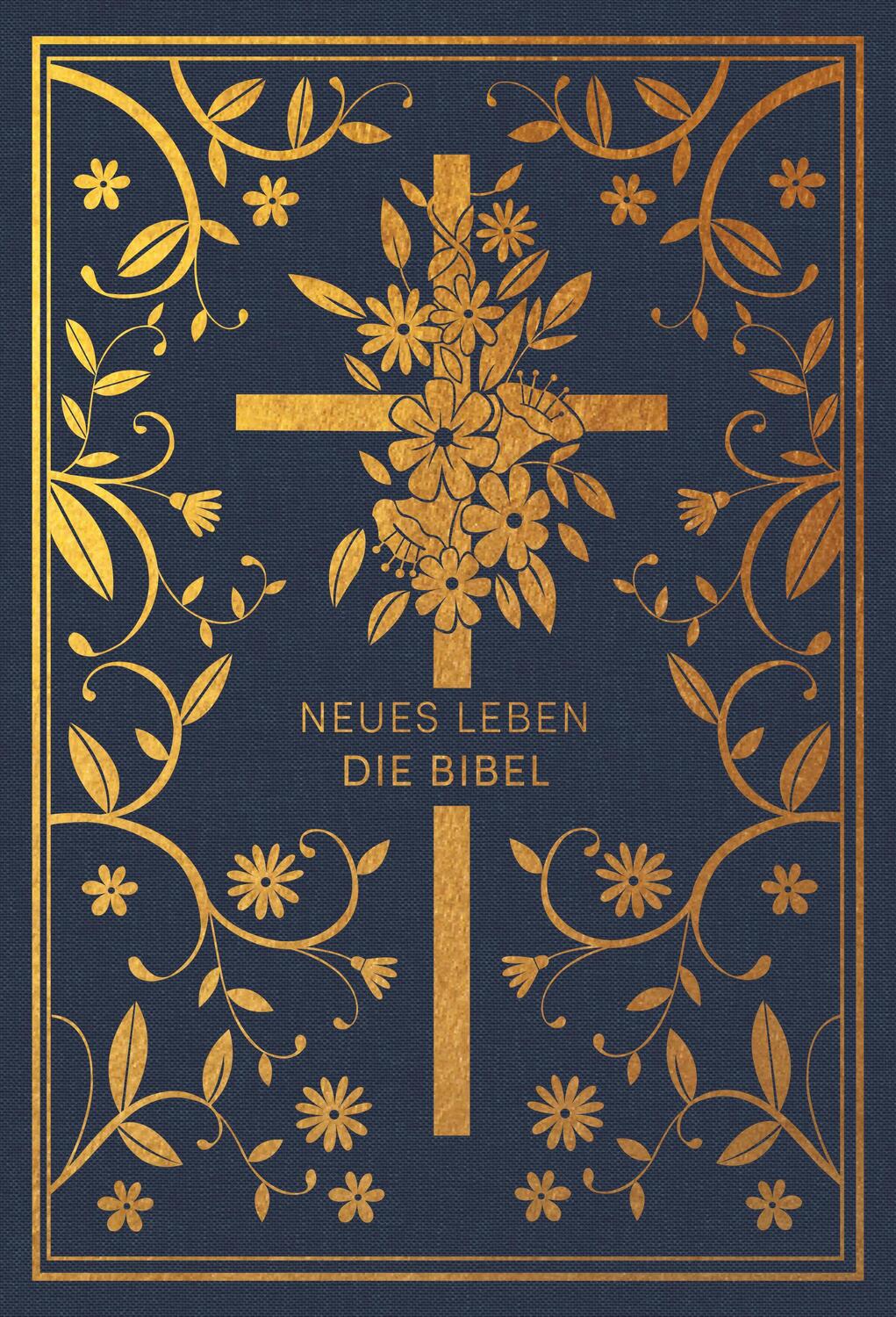 Cover: 9783417020144 | Neues Leben. Die Bibel - Golden Grace Edition, Marineblau | Buch