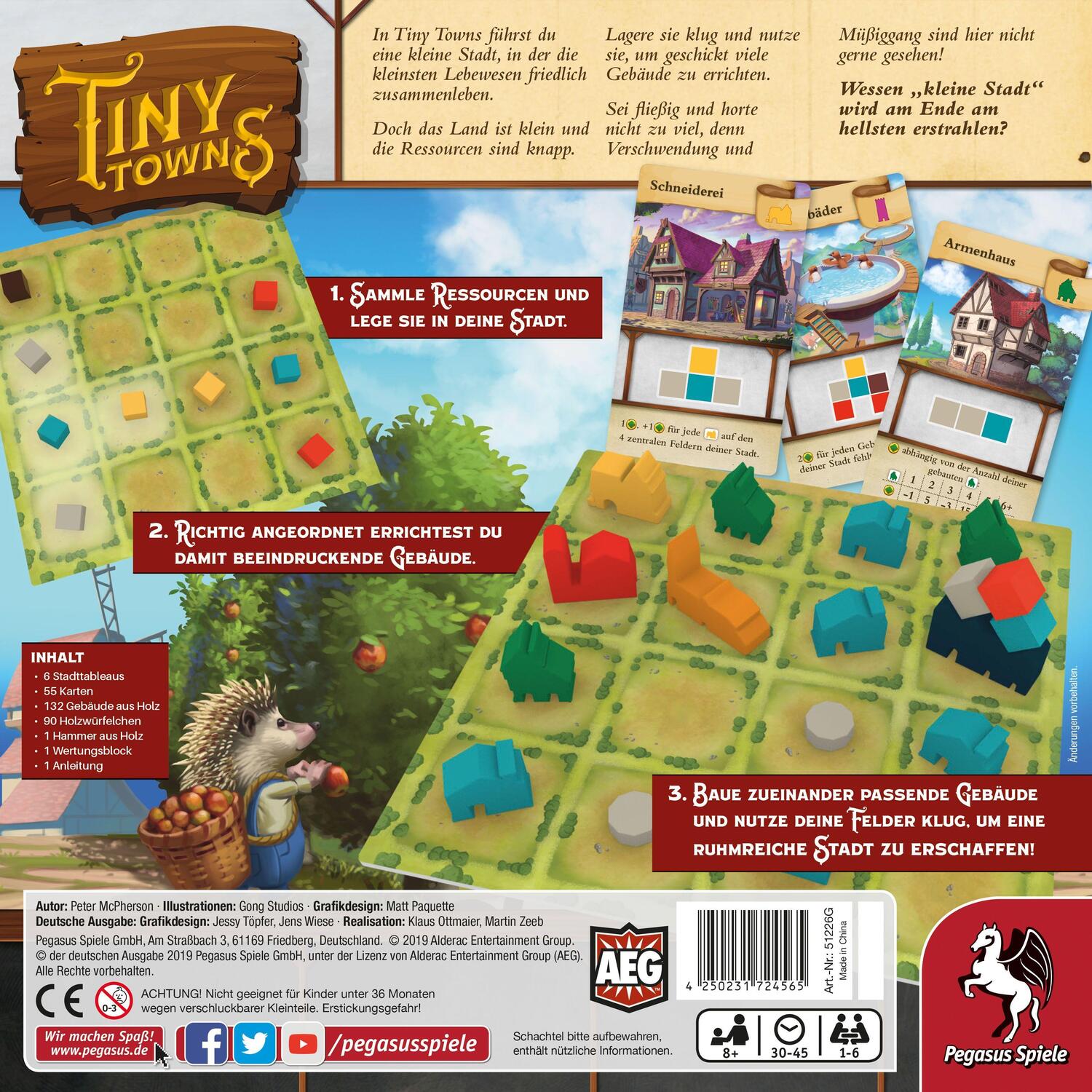 Bild: 4250231724565 | Tiny Towns (deutsche Ausgabe) | Spiel | Deutsch | 2019 | Pegasus