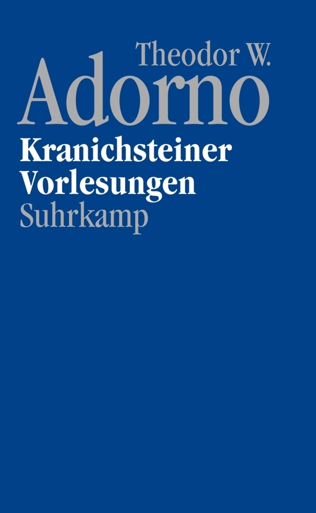 Cover: 9783518585979 | Kranichsteiner Vorlesungen, m. DVD-Audio | Theodor W. Adorno | Buch