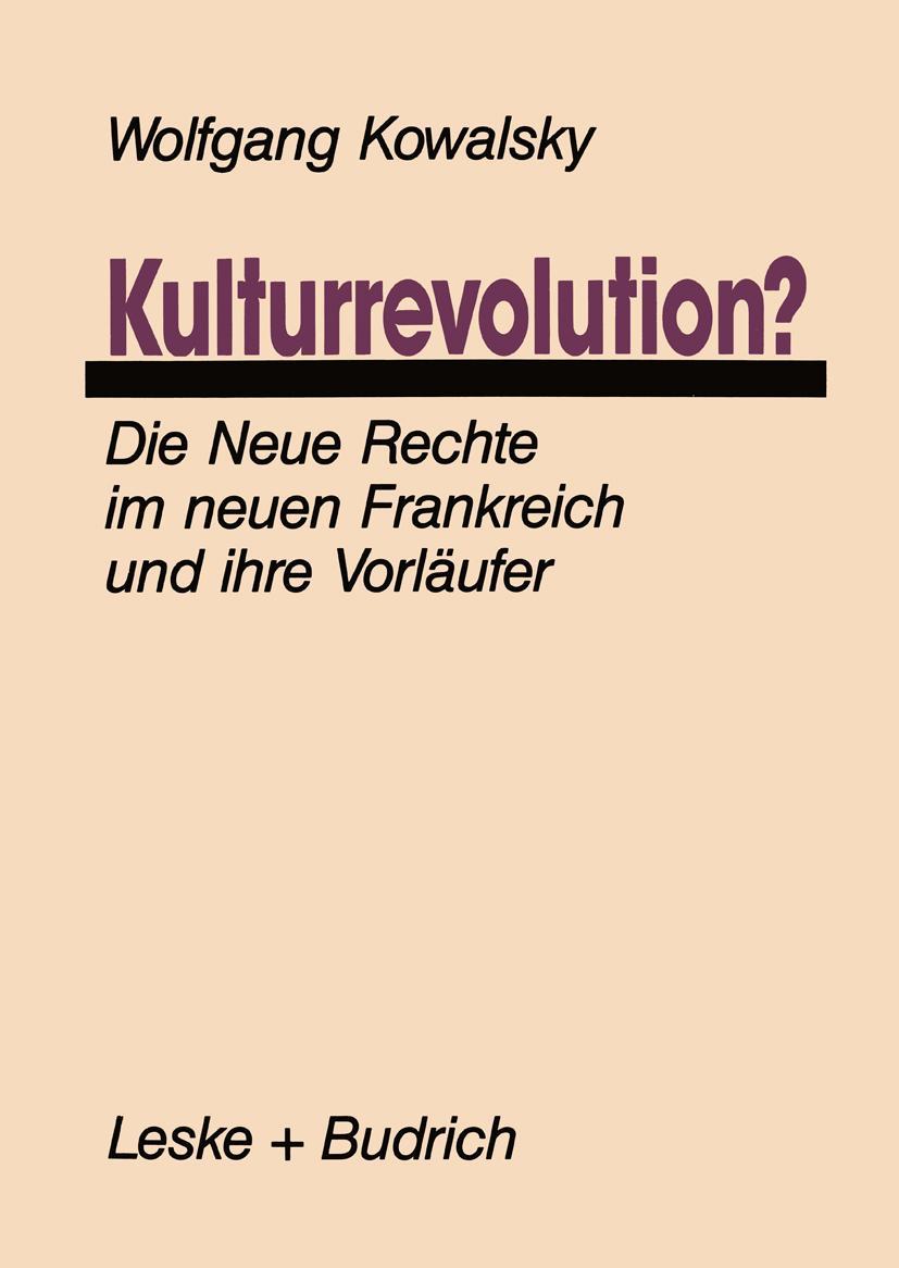 Cover: 9783810009142 | Kulturrevolution? | Wolfgang Kowalsky | Taschenbuch | 239 S. | Deutsch