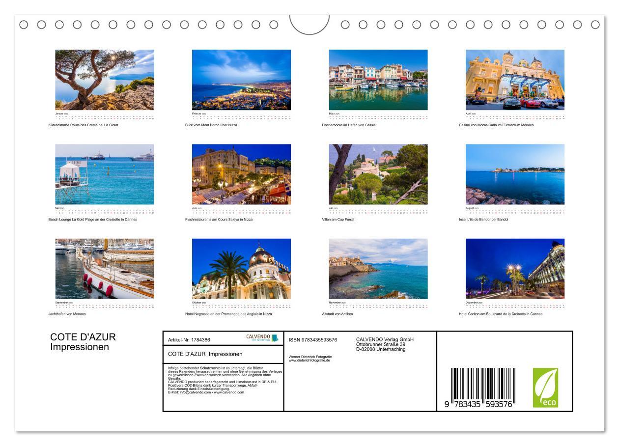 Bild: 9783435593576 | COTE D'AZUR Impressionen (Wandkalender 2025 DIN A4 quer), CALVENDO...