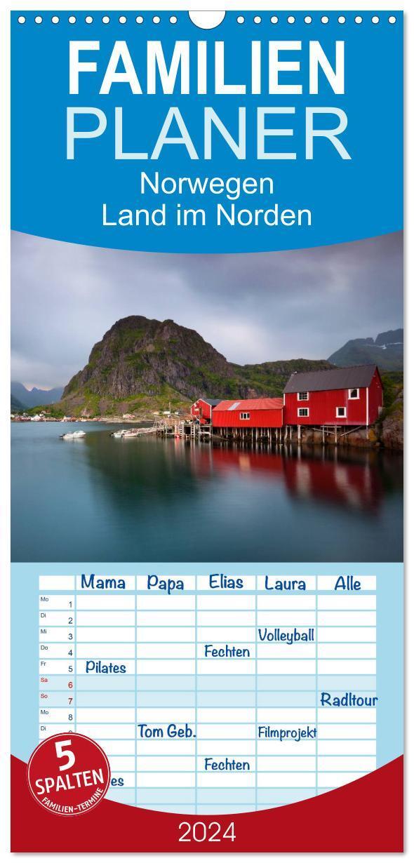 Cover: 9783383077401 | Familienplaner 2024 - Norwegen - Land im Norden mit 5 Spalten...