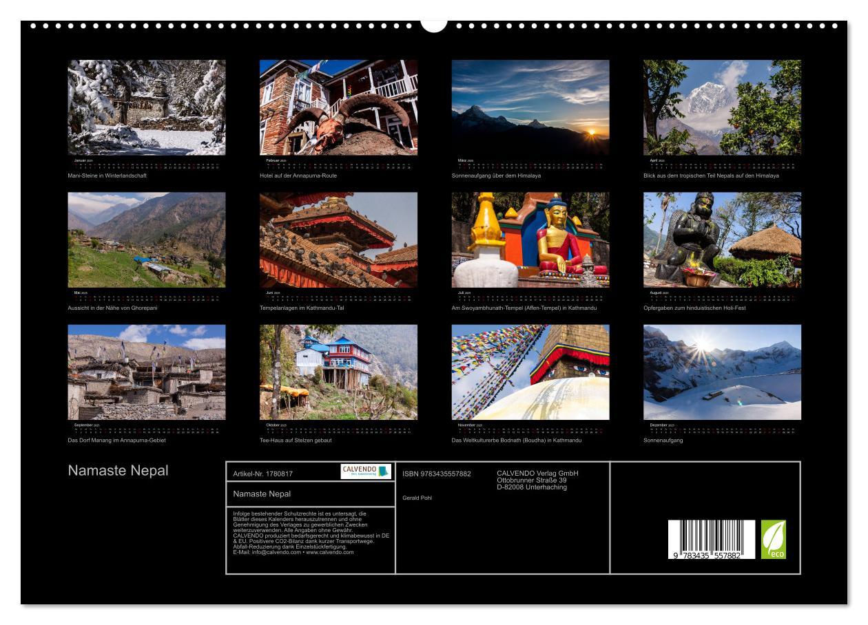 Bild: 9783435557882 | Namaste Nepal (hochwertiger Premium Wandkalender 2025 DIN A2 quer),...