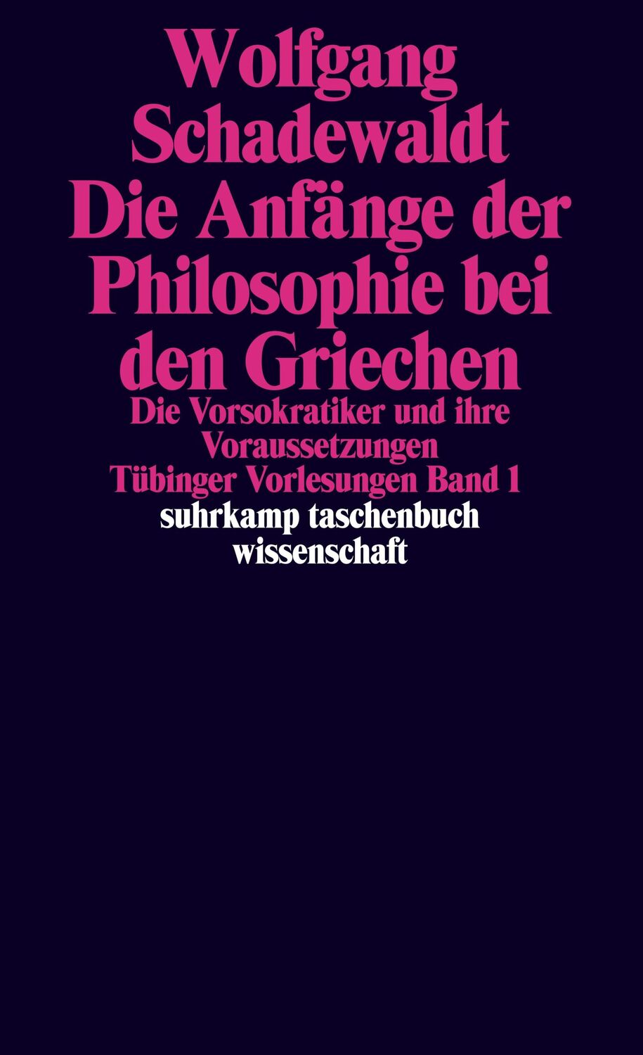 Cover: 9783518278185 | Tübinger Vorlesungen Band 1. Die Anfänge der Philosophie bei den...