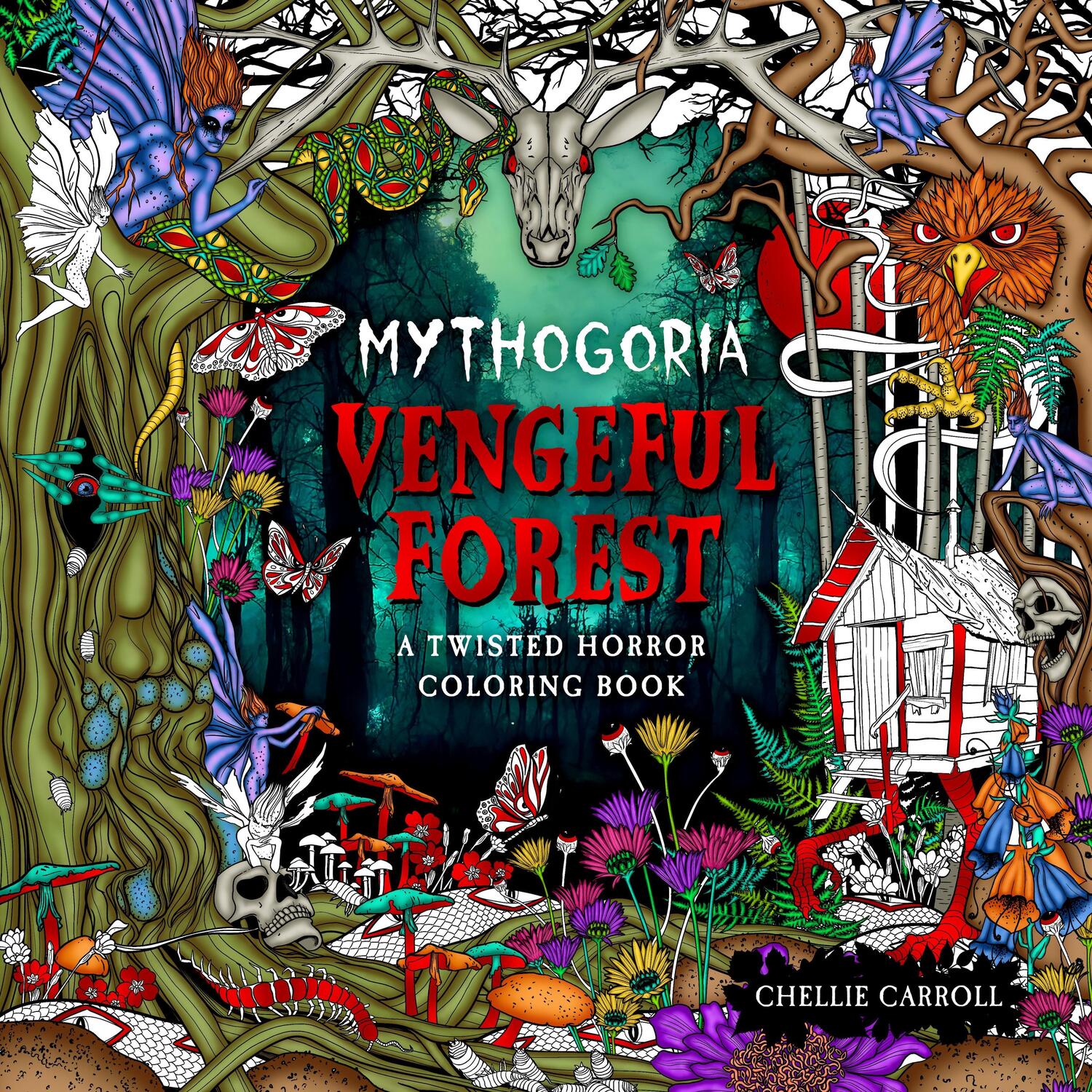 Cover: 9781250288059 | Mythogoria: Vengeful Forest: A Twisted Horror Coloring Book | Carroll
