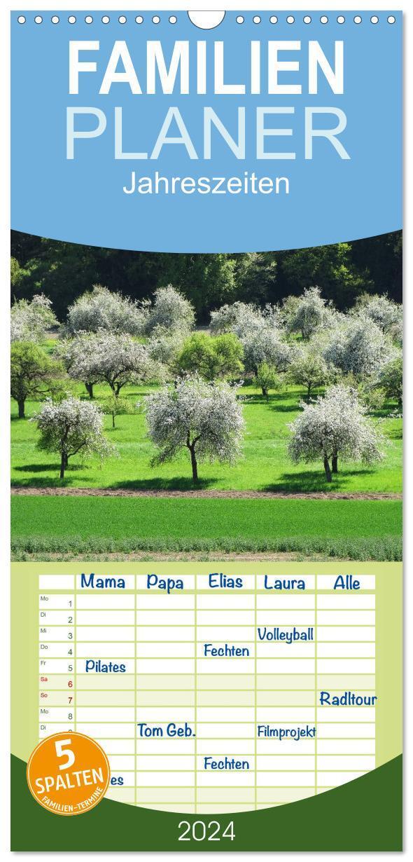 Cover: 9783383084577 | Familienplaner 2024 - Jahreszeiten mit 5 Spalten (Wandkalender, 21...