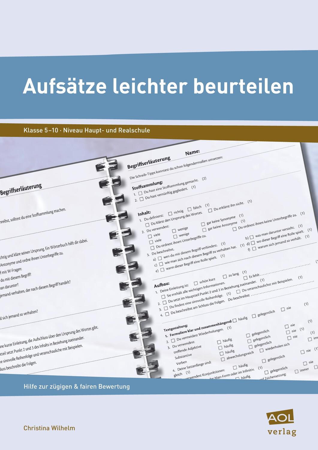Cover: 9783403199014 | Aufsätze leichter beurteilen | Christina Wilhelm | Broschüre | Deutsch