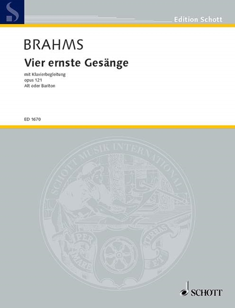 Cover: 9790001120265 | Vier Ernste Gesange Op. 121 | Johannes Brahms | Buch | Schott Music