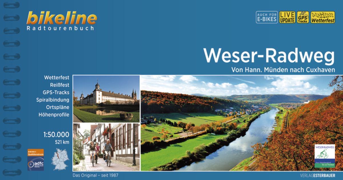 Cover: 9783711100542 | Weser-Radweg | Esterbauer Verlag | Taschenbuch | Spiralbindung | 2022