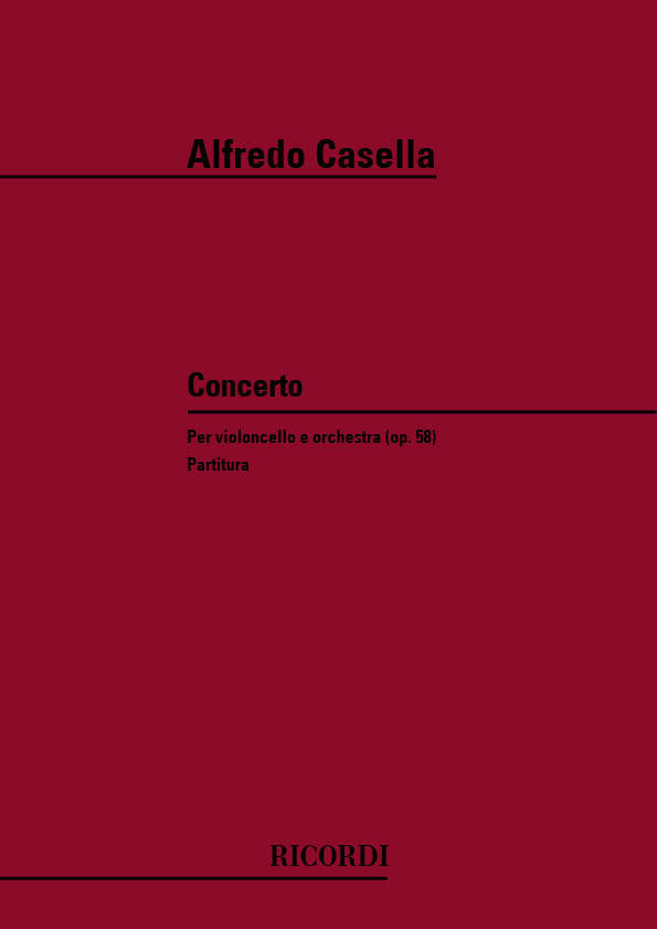 Cover: 9790041236742 | Concerto Op. 58 | Per Violoncello E Orchestra | Alfredo Casella