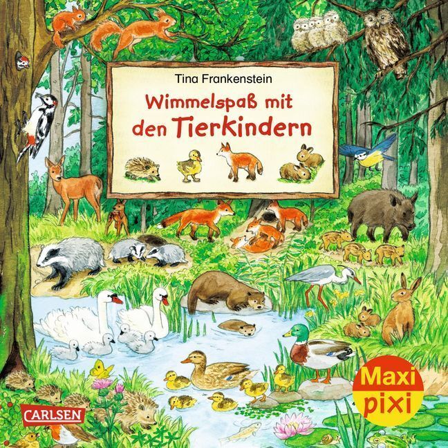 Cover: 9783551042958 | Maxi Pixi 281: Wimmelspaß mit den Tierkindern | Tina Frankenstein