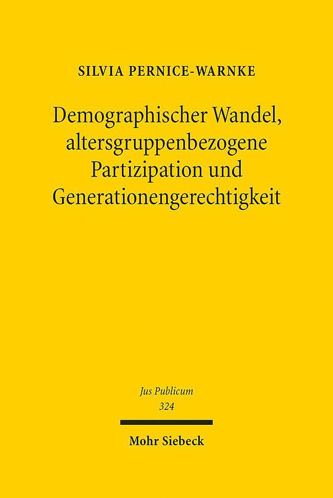 Cover: 9783161623677 | Demographischer Wandel, altersgruppenbezogene Partizipation und...