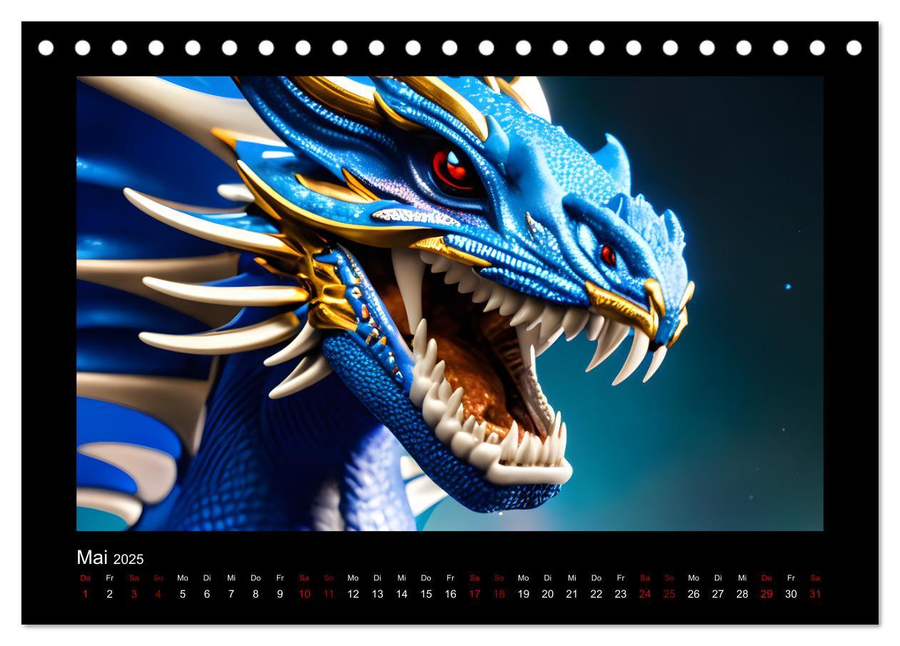 Bild: 9783383881589 | Phantasievolle Welt der Drachen (Tischkalender 2025 DIN A5 quer),...