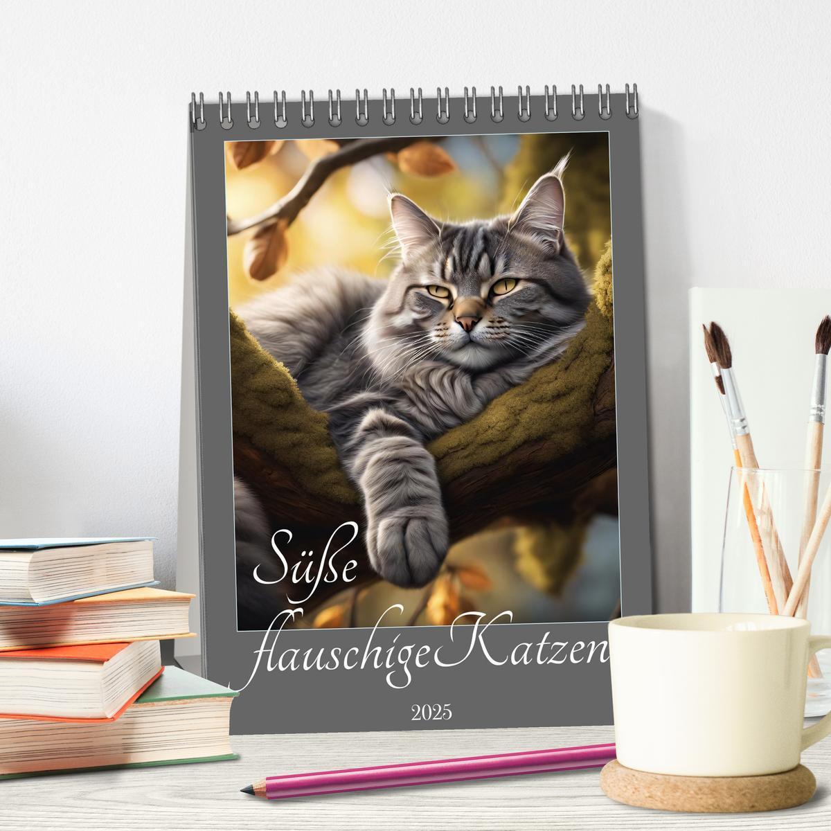 Bild: 9783435849802 | Süße flauschige Katzen (Tischkalender 2025 DIN A5 hoch), CALVENDO...