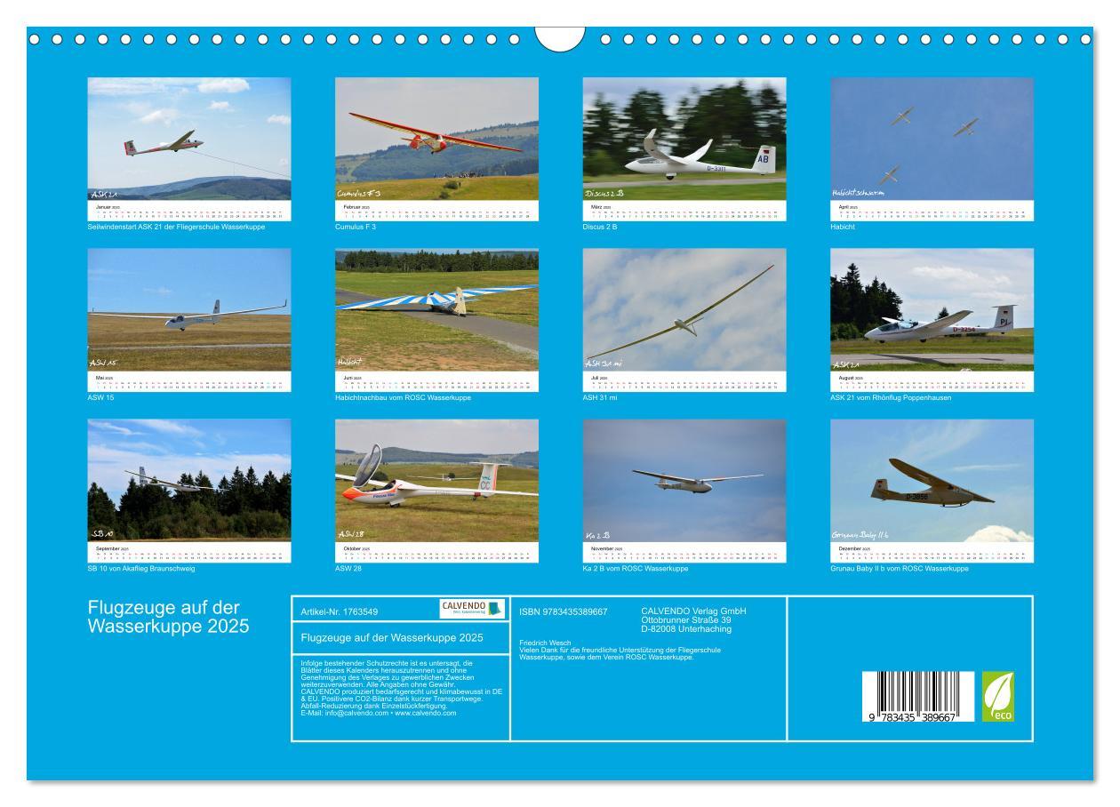 Bild: 9783435389667 | Flugzeuge auf der Wasserkuppe 2025 (Wandkalender 2025 DIN A3 quer),...