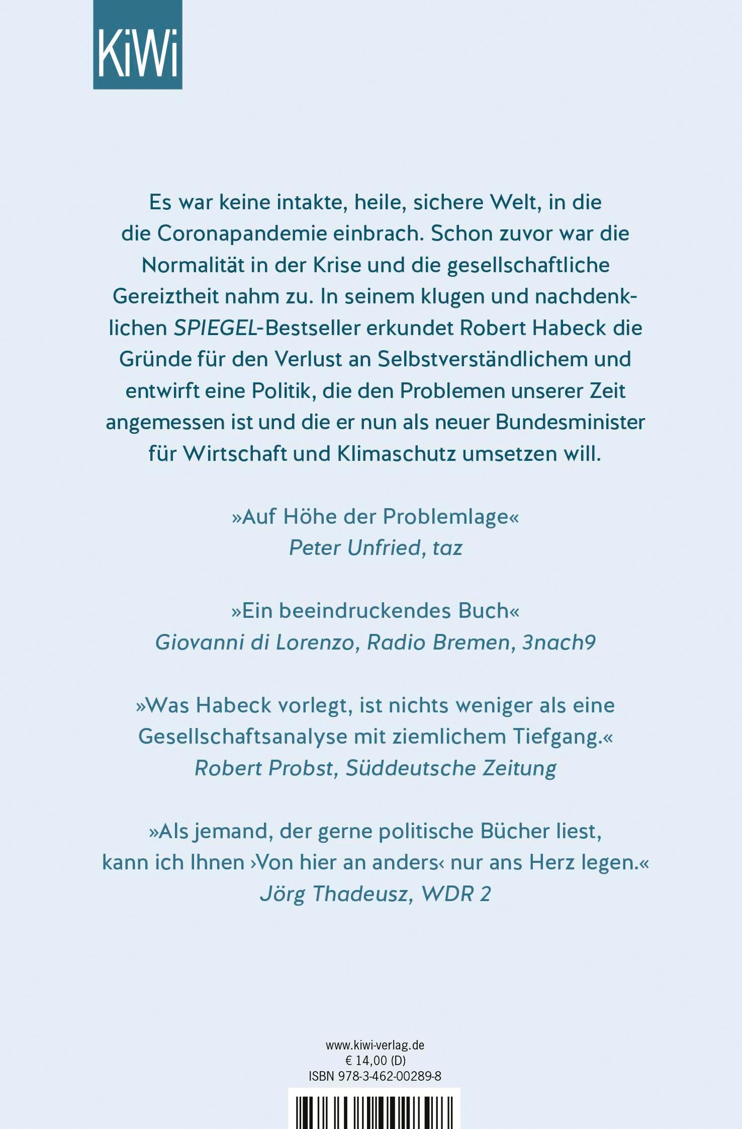 Rückseite: 9783462002898 | Von hier an anders | Eine politische Skizze (mit aktuellem Nachwort)