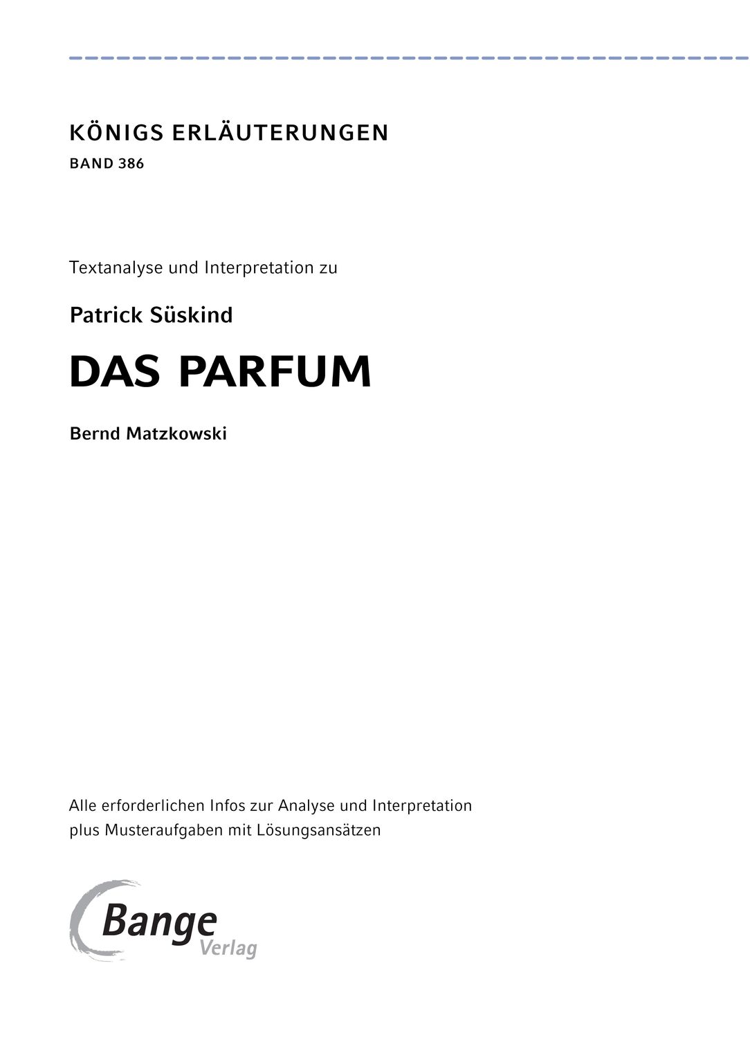 Bild: 9783804420779 | Das Parfum | Patrick Süskind | Taschenbuch | Deutsch | 2023 | Bange, C