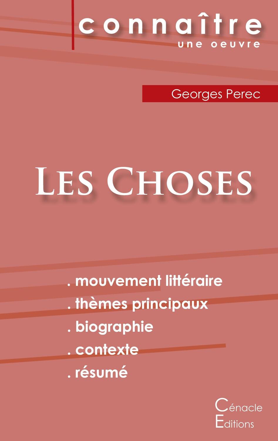 Cover: 9782367887296 | Fiche de lecture Les Choses de Georges Perec (Analyse littéraire de...