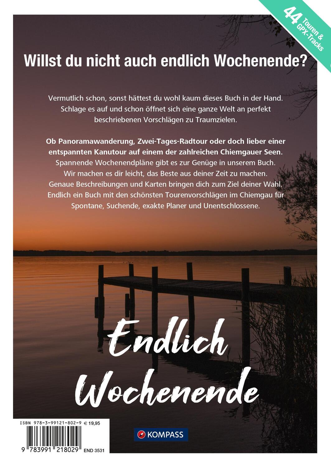 Rückseite: 9783991218029 | KOMPASS Endlich Wochenende - Chiemgau | Andreas Friedrich | Buch