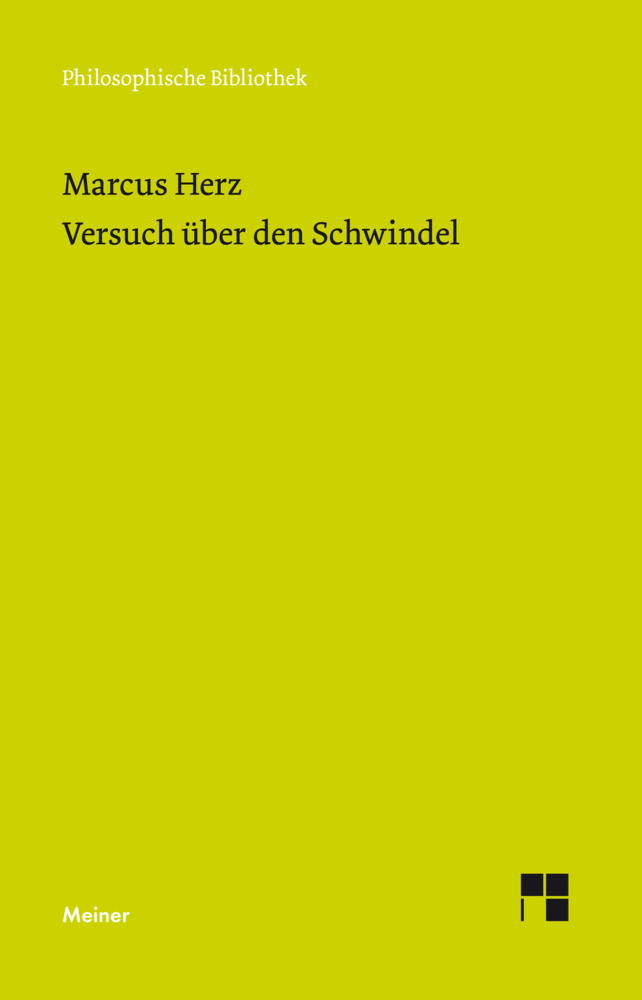 Cover: 9783787334476 | Versuch über den Schwindel | Marcus Herz | Taschenbuch | 2019 | Meiner