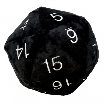 Cover: 74427853358 | UP - Dice - Jumbo D20 Novelty Dice Plush in Black with White Numbering