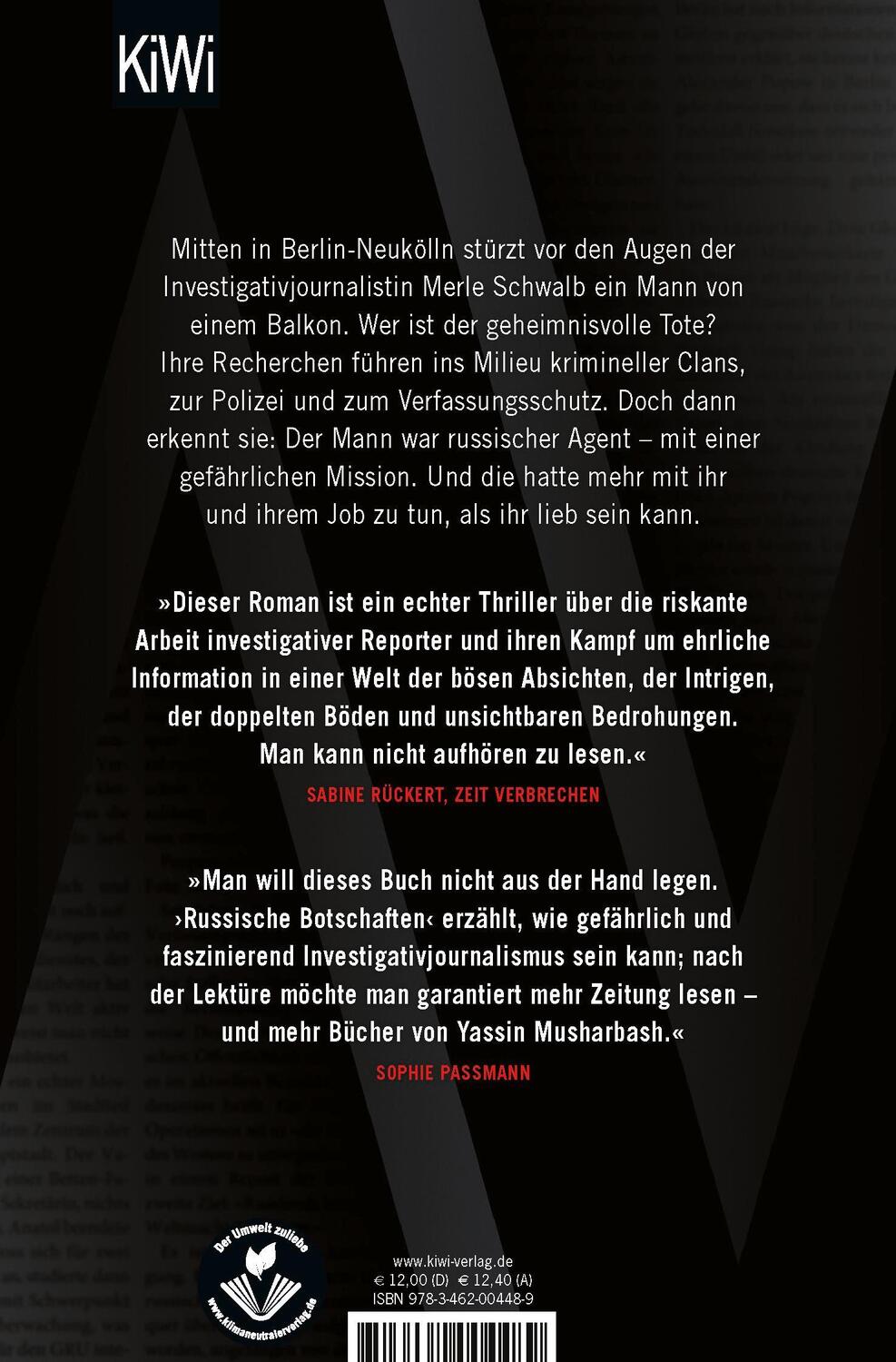 Rückseite: 9783462004489 | Russische Botschaften | Thriller | Yassin Musharbash | Taschenbuch