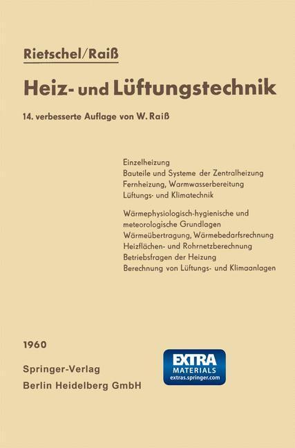 Cover: 9783662235799 | H. Rietschels Lehrbuch der Heiz- und Lüftungstechnik | Taschenbuch