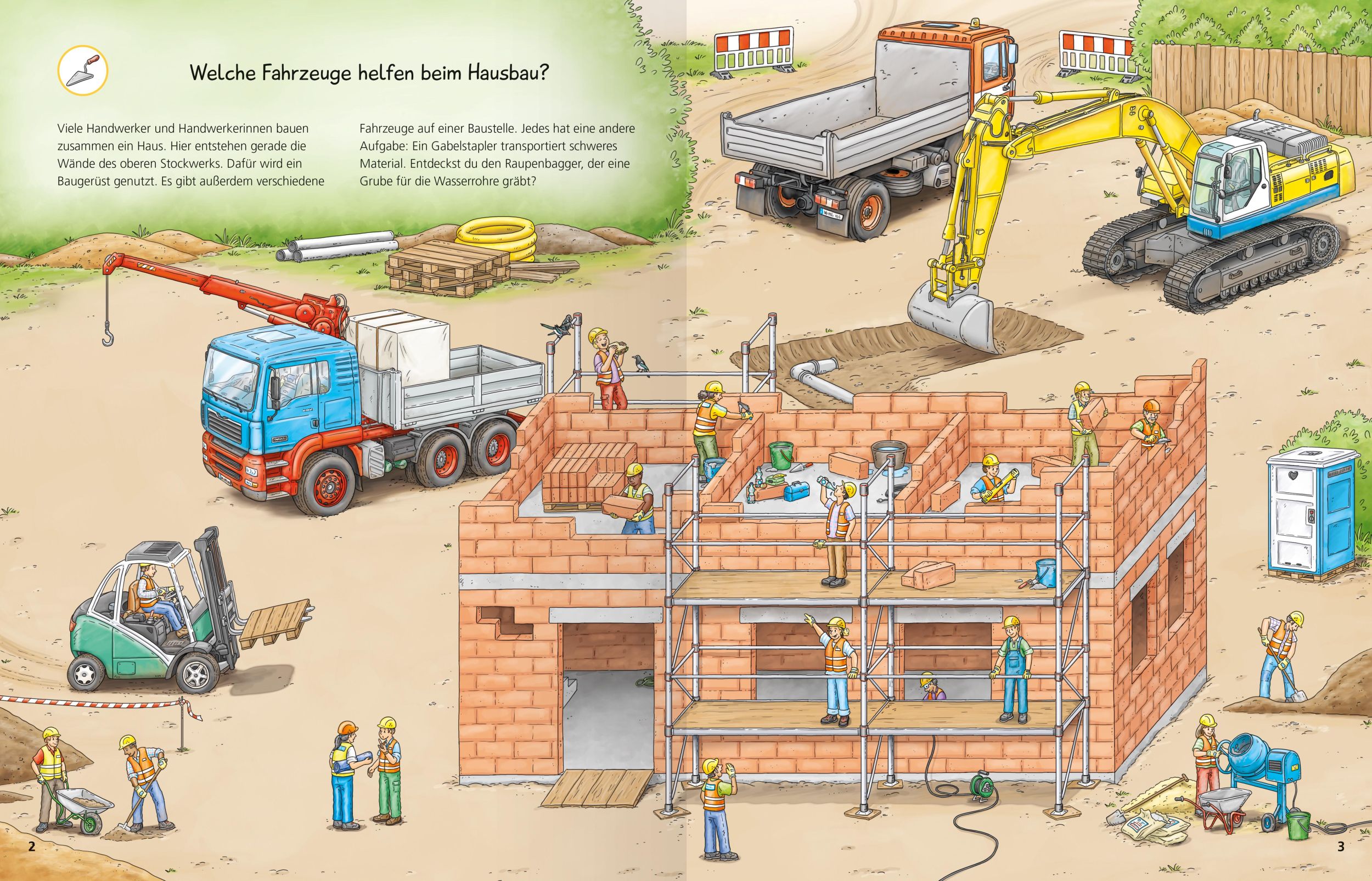 Bild: 9783473600281 | Wieso? Weshalb? Warum? Stickerheft: Fahrzeuge auf der Baustelle | Buch