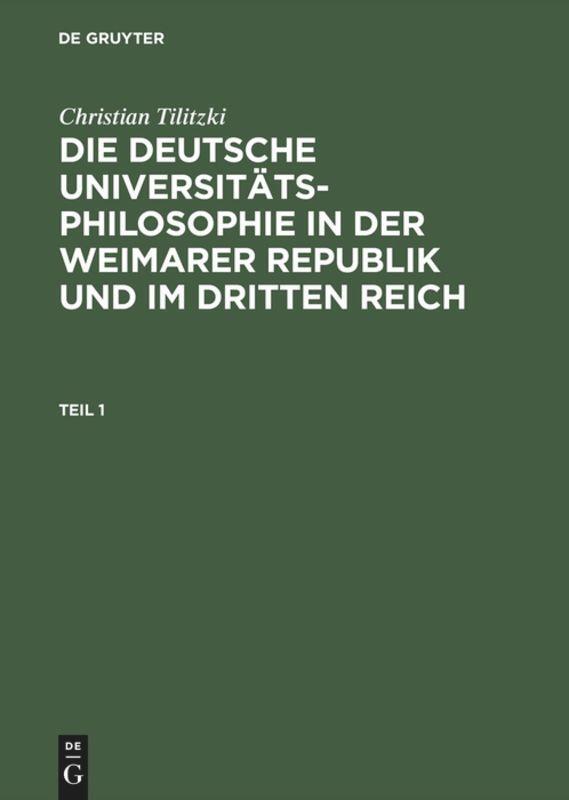 Cover: 9783050036472 | Die deutsche Universitätsphilosophie in der Weimarer Republik und...