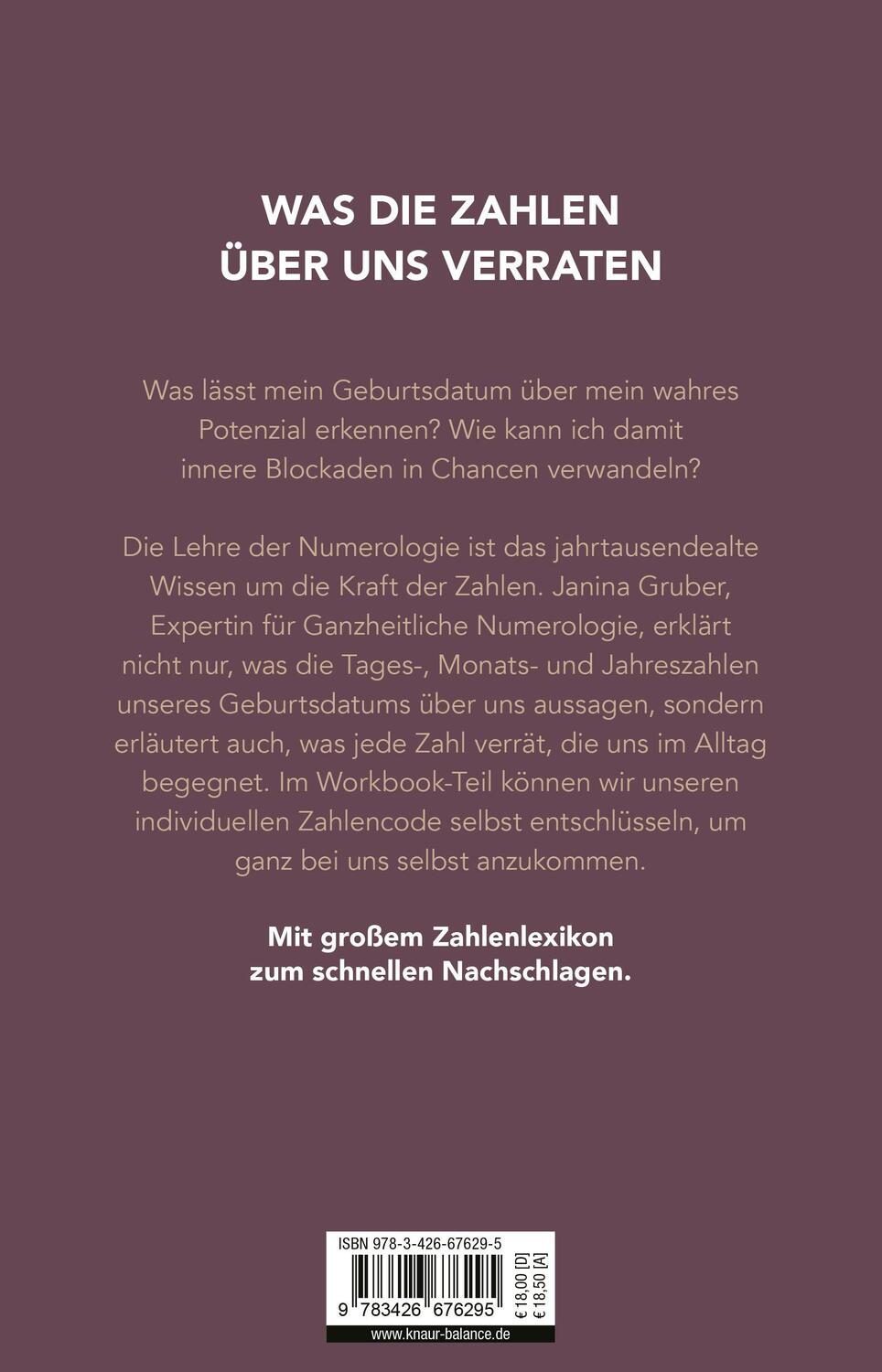 Rückseite: 9783426676295 | Numerologie | Janina Gruber | Taschenbuch | 256 S. | Deutsch | 2023
