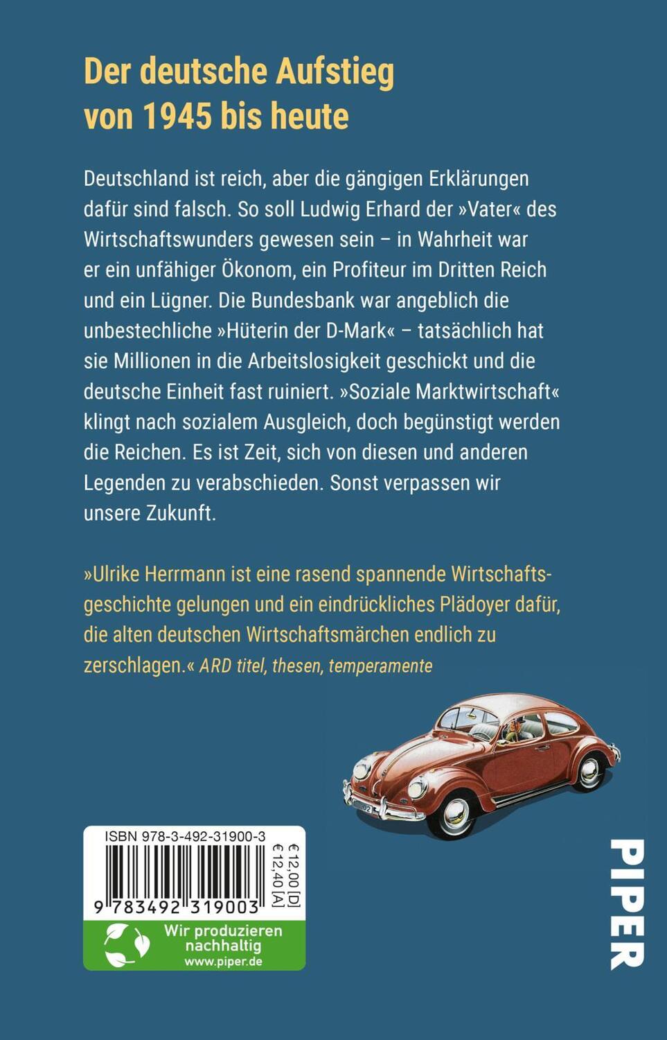 Rückseite: 9783492319003 | Deutschland, ein Wirtschaftsmärchen | Ulrike Herrmann | Taschenbuch