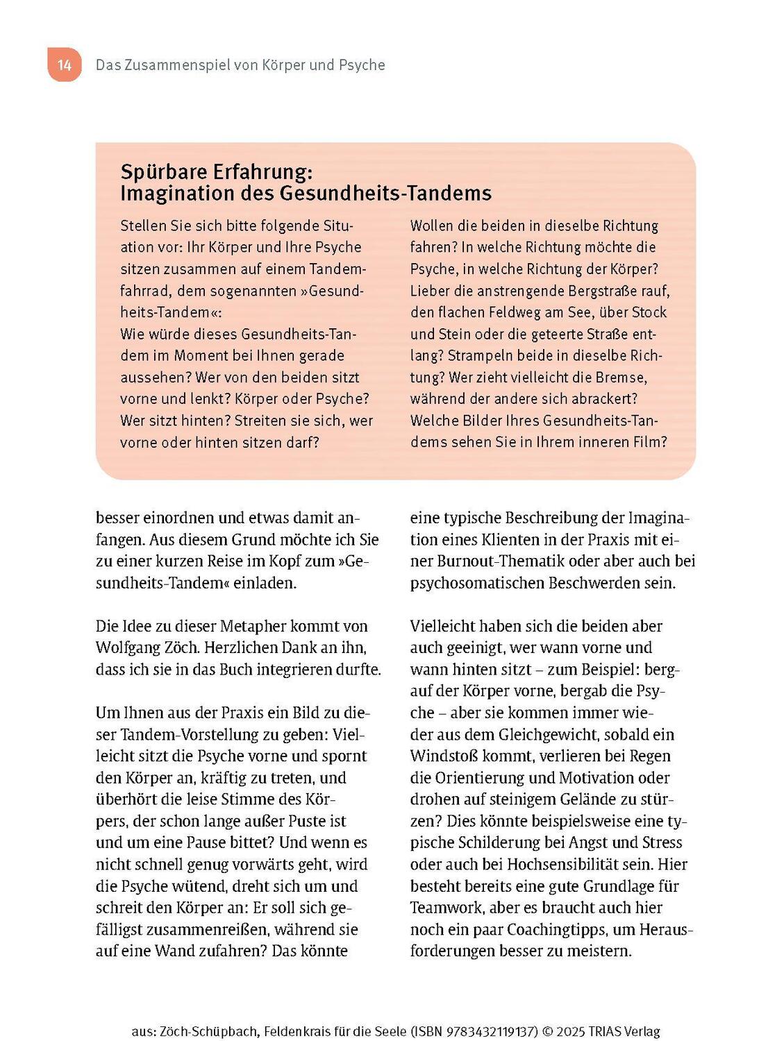 Bild: 9783432119137 | Feldenkrais für die Seele | Nadja Zöch-Schüpbach | Taschenbuch | 2024